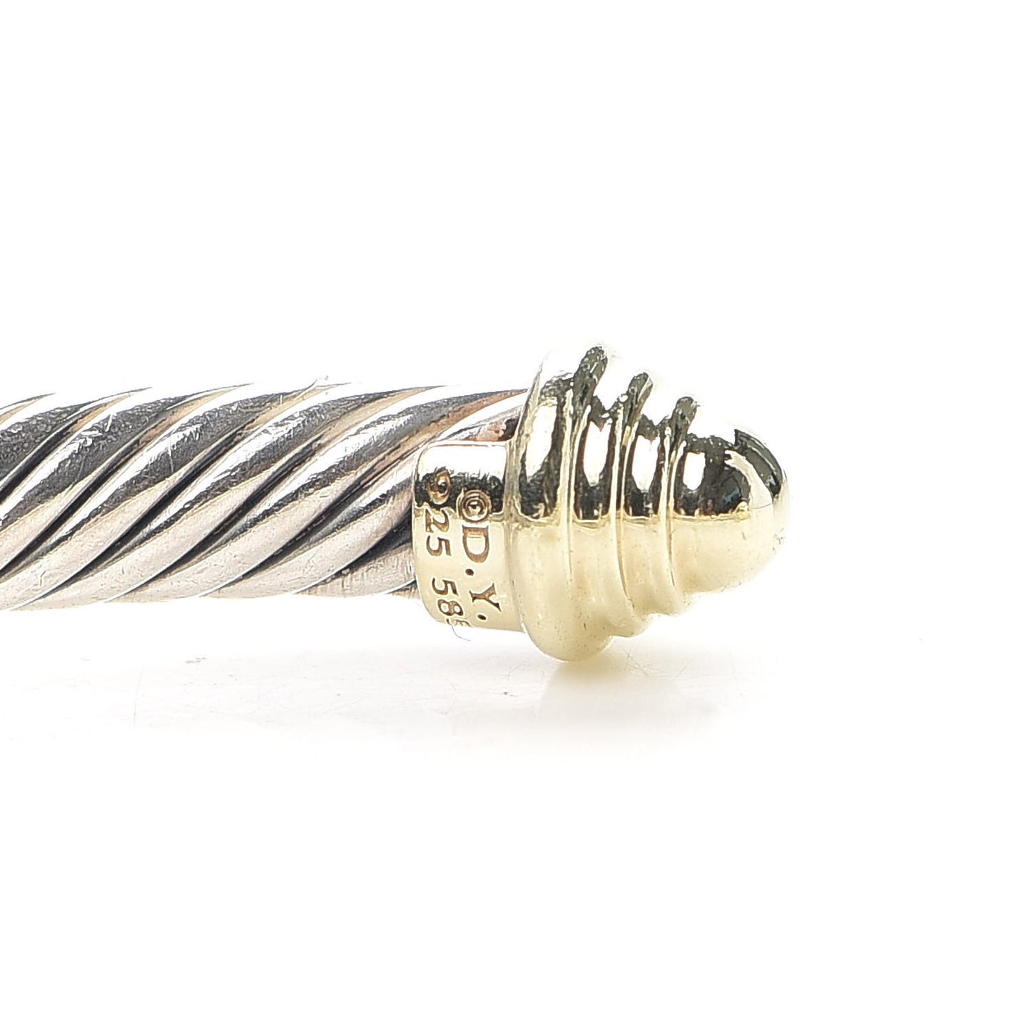 Sterling Silver 14K Yellow Gold 5mm Cable Classics Bracelet