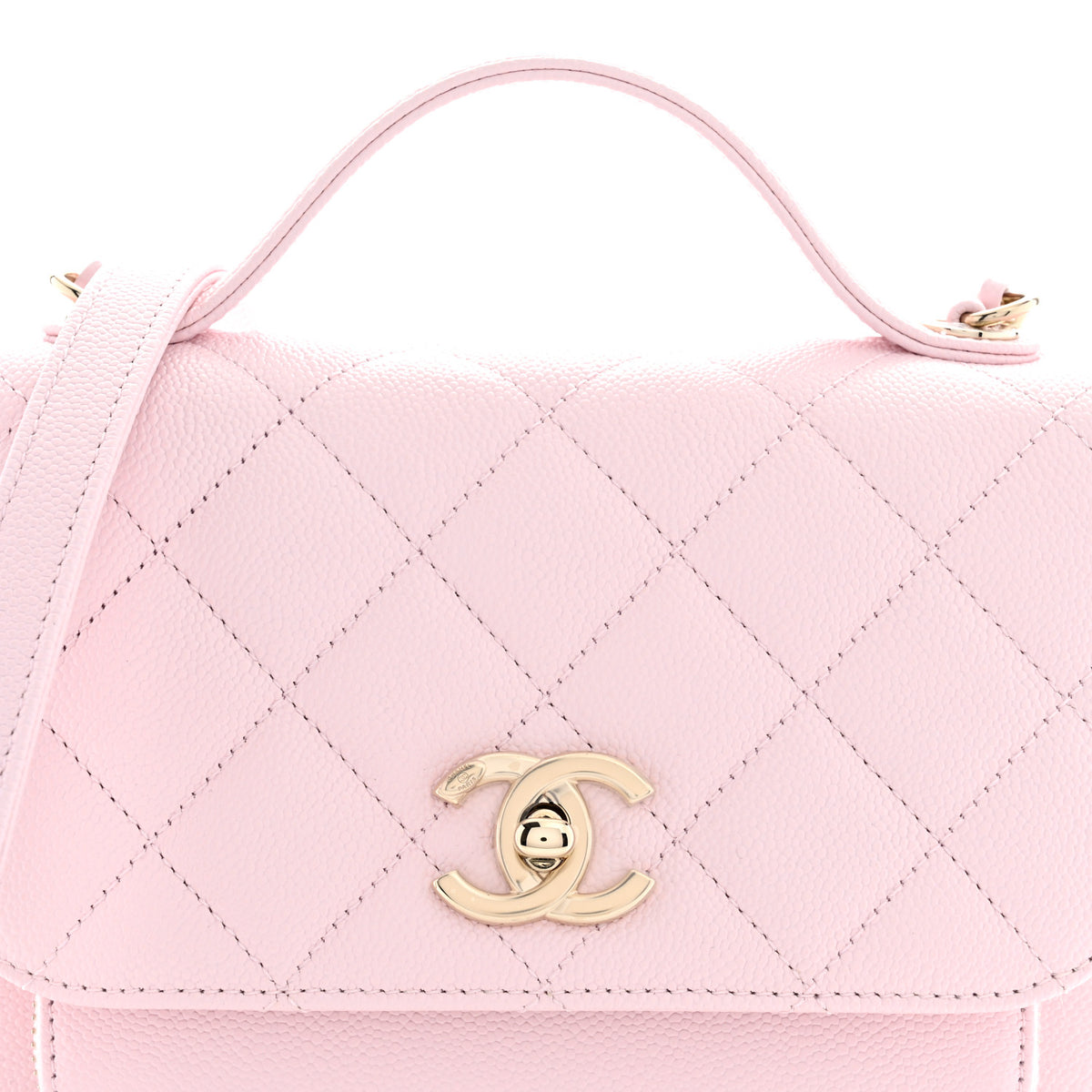Caviar Quilted Small Business Affinity Flap Light Pink
