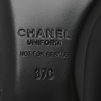 Chanel Lambskin Cap Toe CC Uniform Ballerina Flats 37 Black 7 of 11