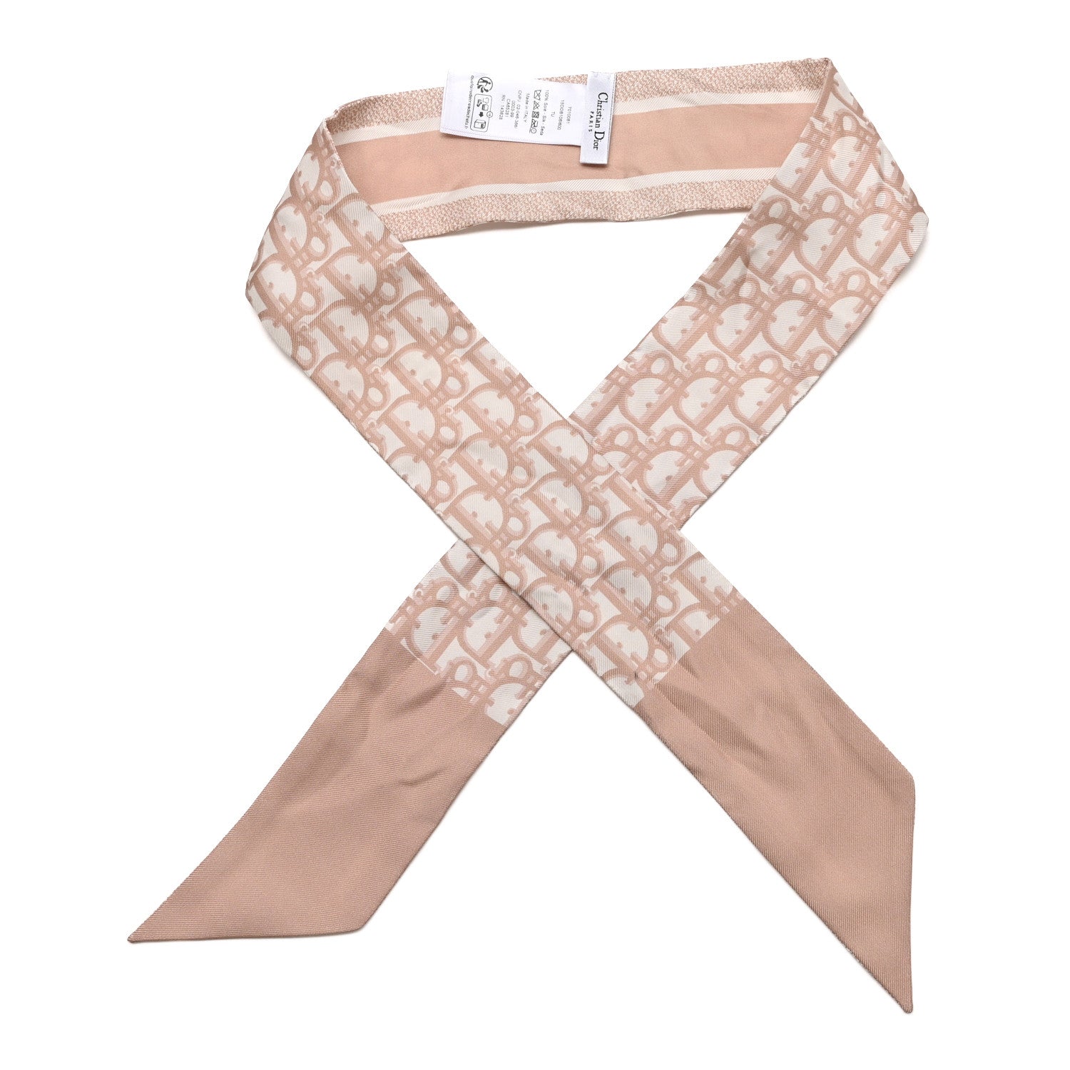 Christian Dior Silk Oblique Mitzah Scarf Rose 1 of 6