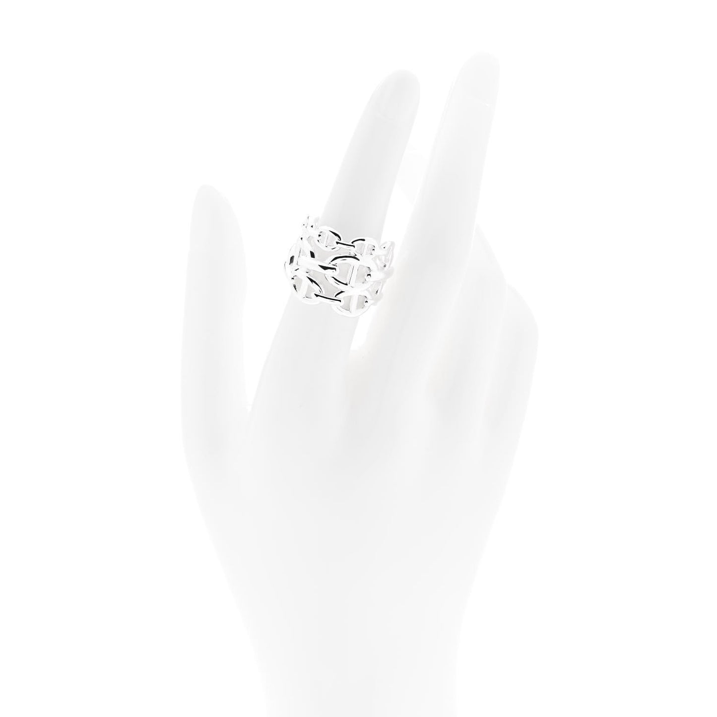 Sterling Silver GM Chaine d'Ancre Enchainee Band Ring 53 6.5