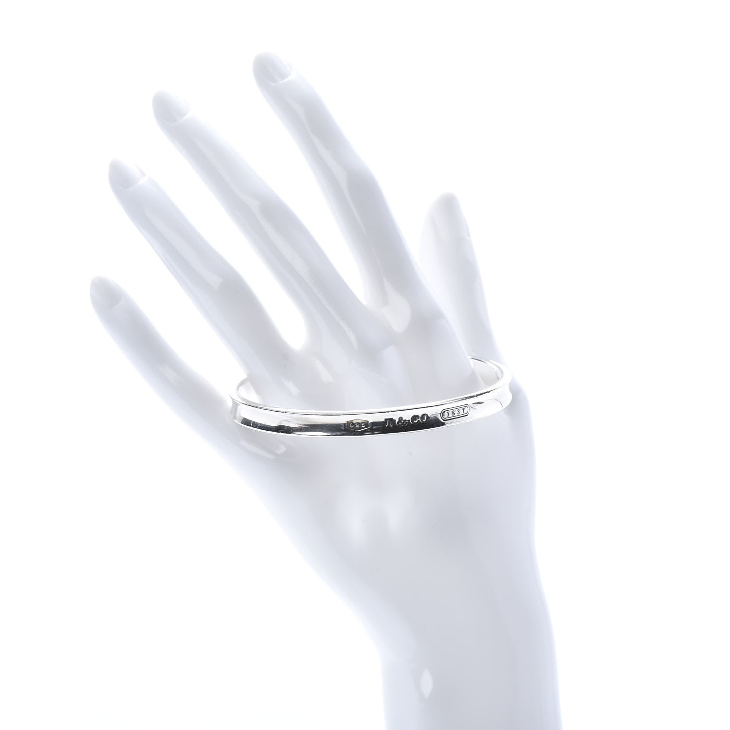 Tiffany Sterling Silver Narrow 1837 Bangle Bracelet 2 of 6