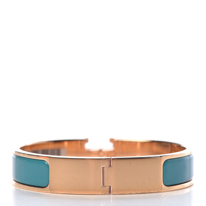 Hermes Enamel Narrow Clic Clac H Bracelet PM Bleu Canard 3 of 5