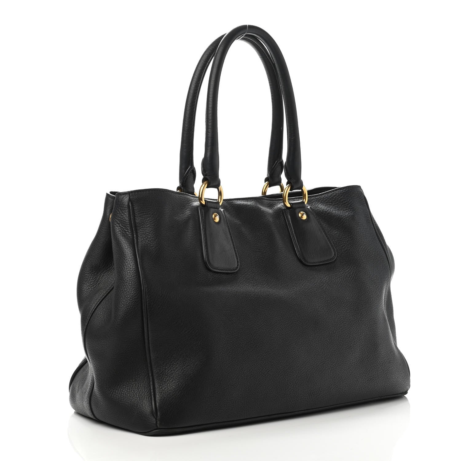 Prada Vitello Daino Tote Black 2 of 4