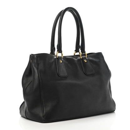 Prada Vitello Daino Tote Black 2 of 4