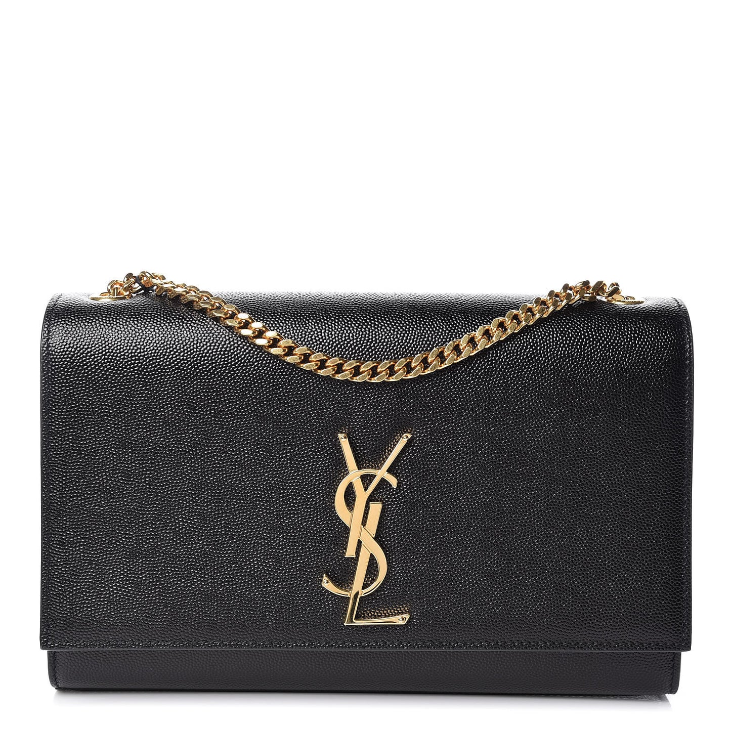 Grain De Poudre Medium Classic Monogram Kate Satchel Black