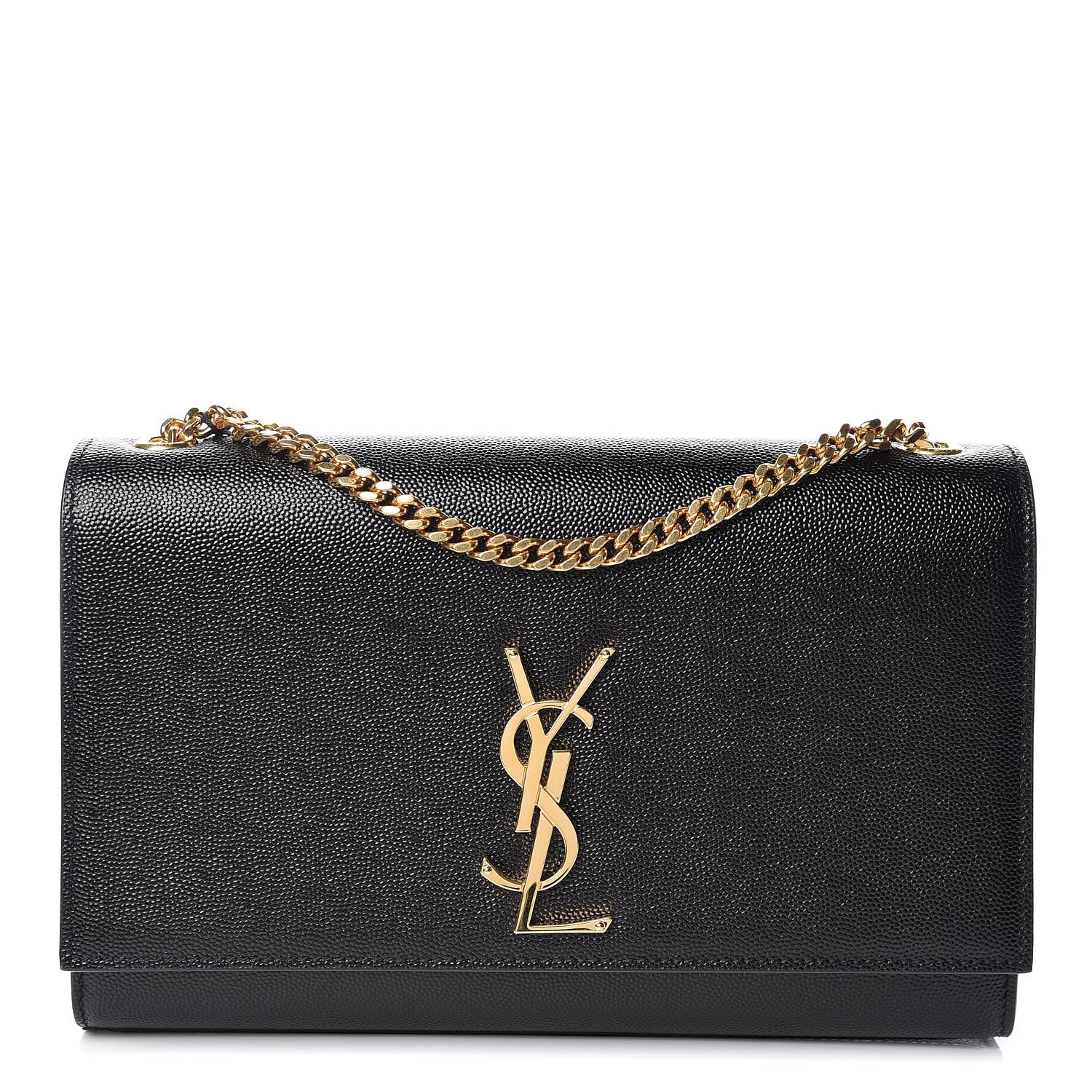 Saint Laurent Grain De Poudre Medium Classic Monogram Kate Satchel Black 1 of 10