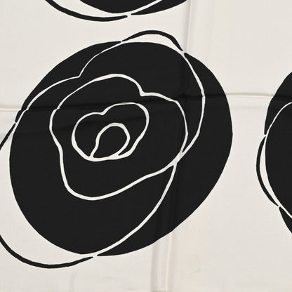 Chanel Silk CC Camellia Scarf Black White 4 of 4