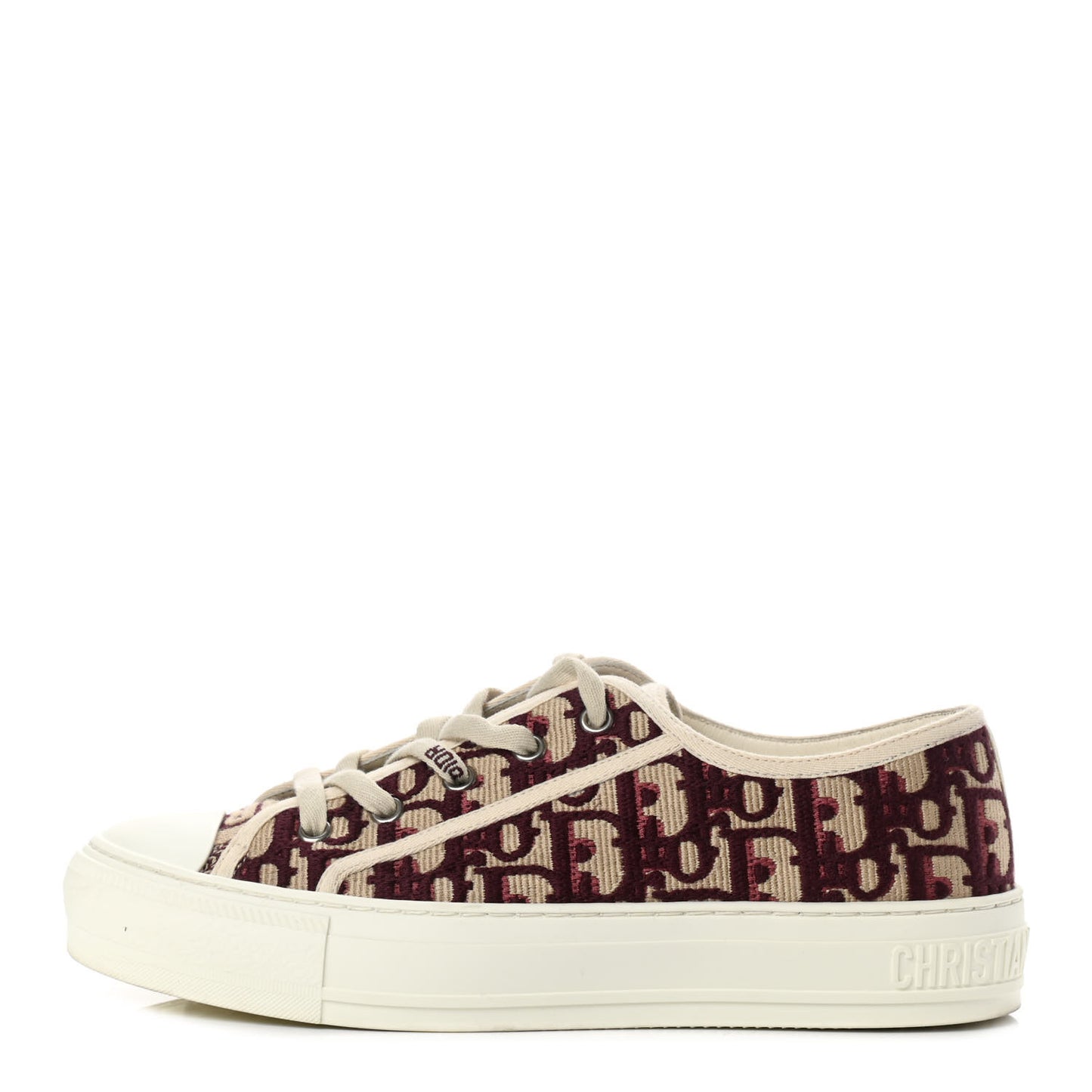 Canvas Oblique Walk'N'Dior Low Top Sneakers 37 Deep Amaranth