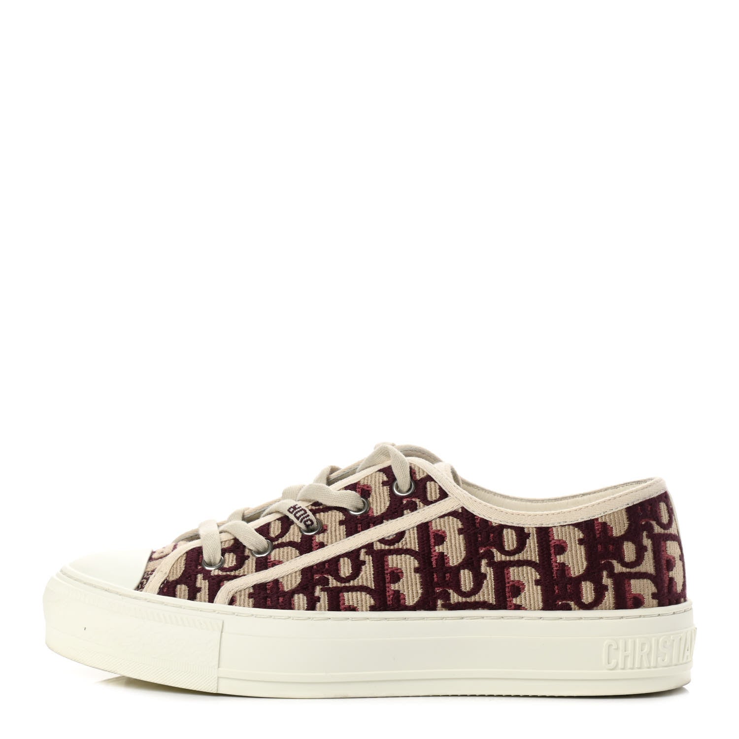 Christian Dior Canvas Oblique Walk'N'Dior Low Top Sneakers 37 Deep Amaranth 1 of 9