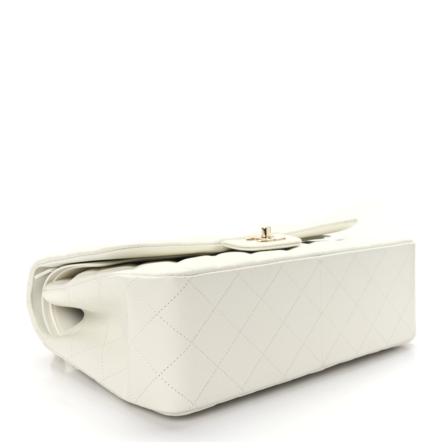 Chanel Caviar Quilted Jumbo Double Flap White 4 of 9
