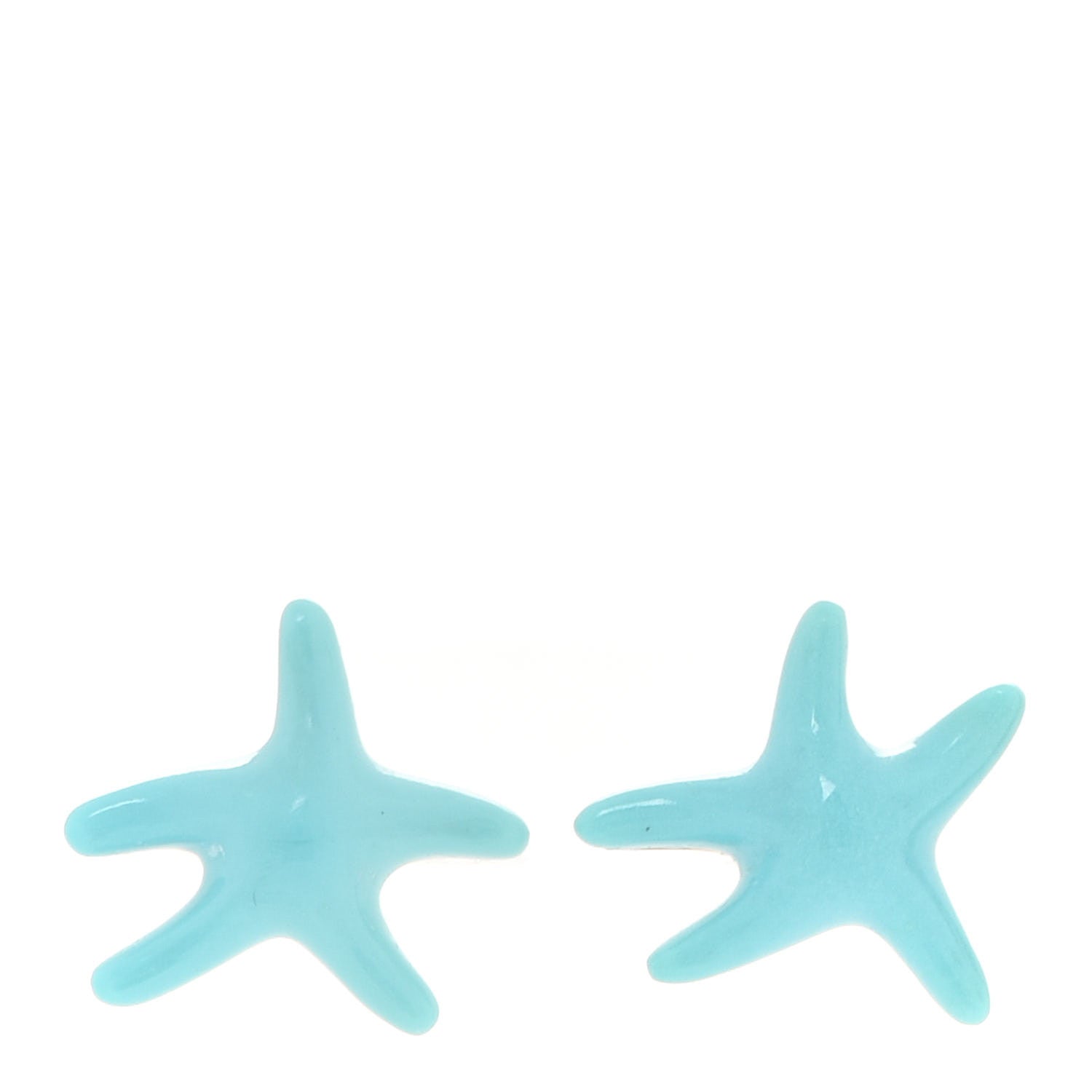 Tiffany 18K Yellow Gold Turquoise Elsa Peretti Starfish Earrings 1 of 5