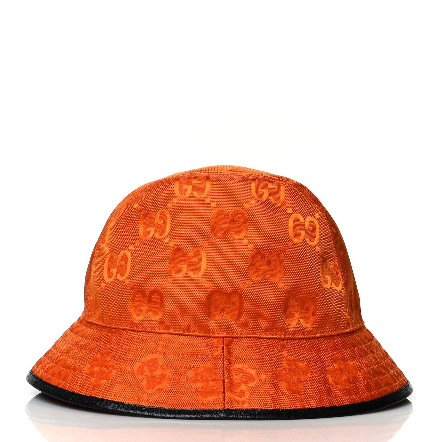 Gucci Econyl Nylon Monogram Off The Grid Bucket Hat M Orange Black 4 of 8