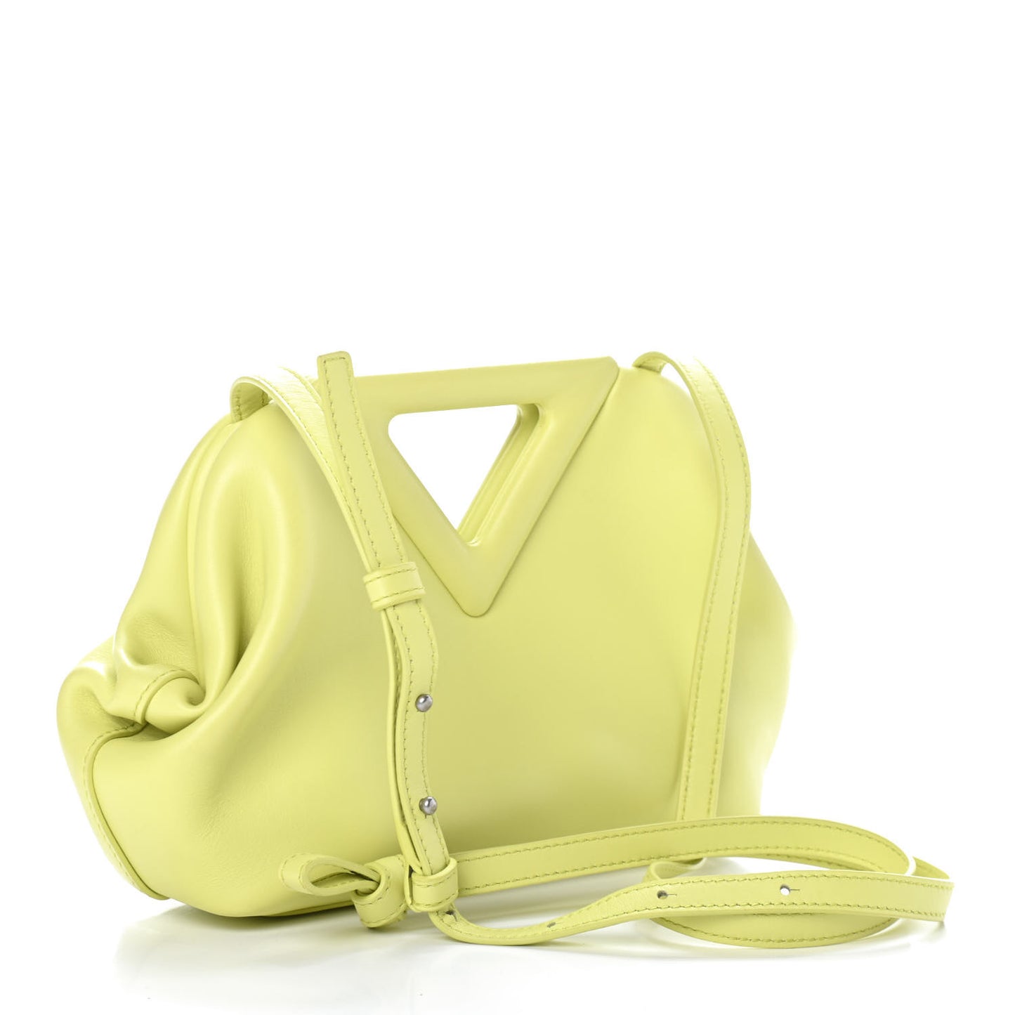 Calfskin Small The Point Triangle Bag Seagrass