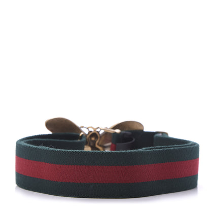 Gucci Web Queen Margaret Bee Belt 80 32 Red Green 2 of 5