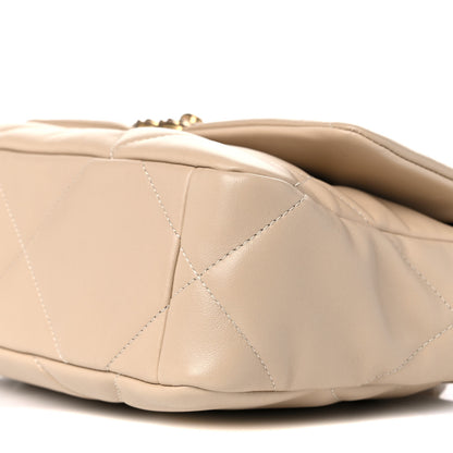 Chanel Lambskin Quilted Medium Chanel 19 Flap Light Beige 9 of 9