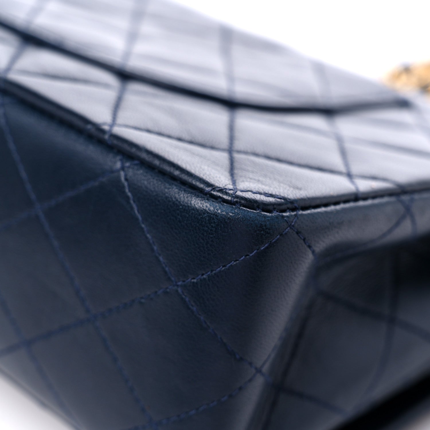 Chanel Lambskin Quilted Medium Double Flap Navy 12 of 15