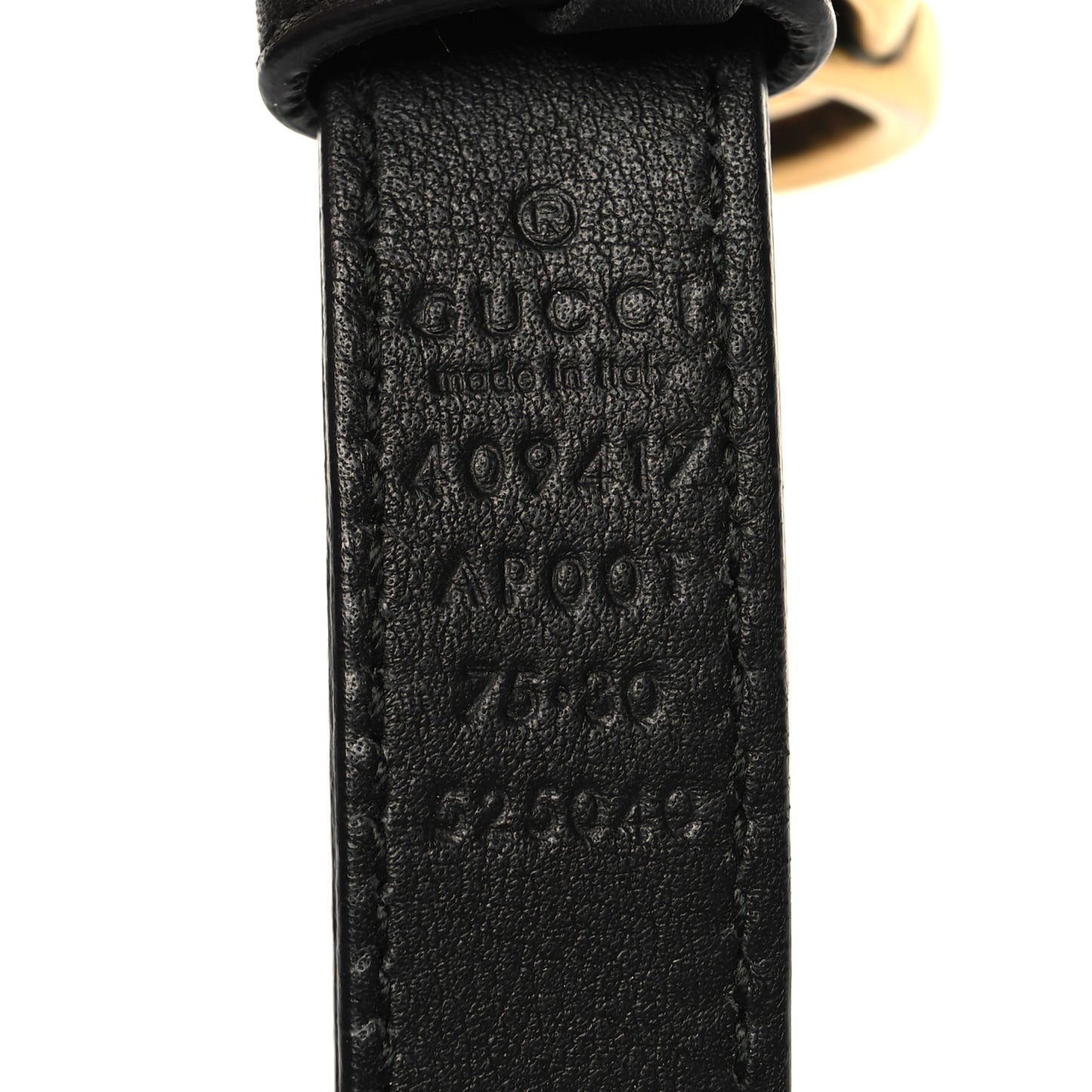 Calfskin Double G 20mm Belt 80 32 Black