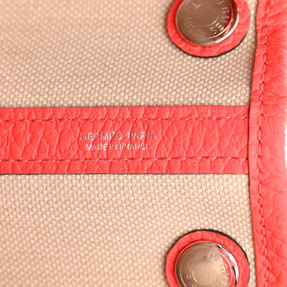 Hermes Toile Militaire Vache Country Garden Party 30 TPM Tote Beton Rose Texas 6 of 11