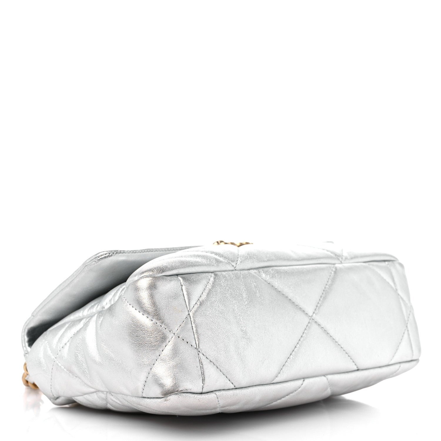 Chanel Metallic Lambskin Quilted Medium Chanel 19 Flap Silver 4 of 11