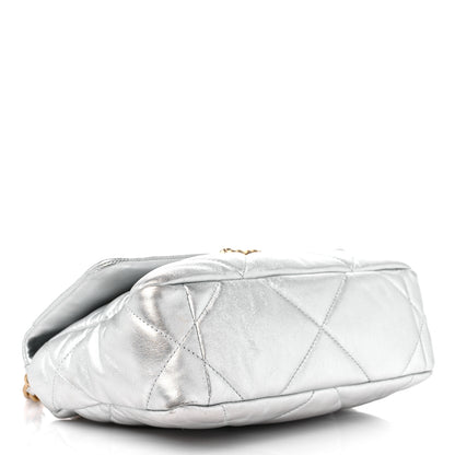 Chanel Metallic Lambskin Quilted Medium Chanel 19 Flap Silver 4 of 11