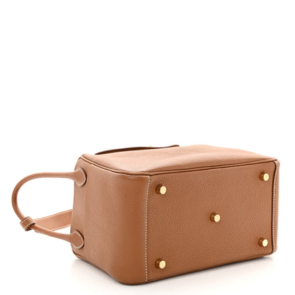 Hermes Taurillon Clemence Lindy 26 Gold 4 of 14