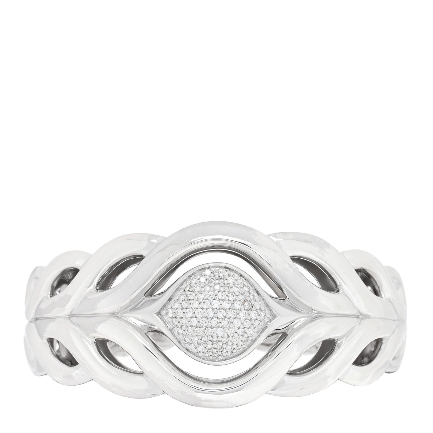 Sterling Silver Diamond Kick Cuff Bracelet