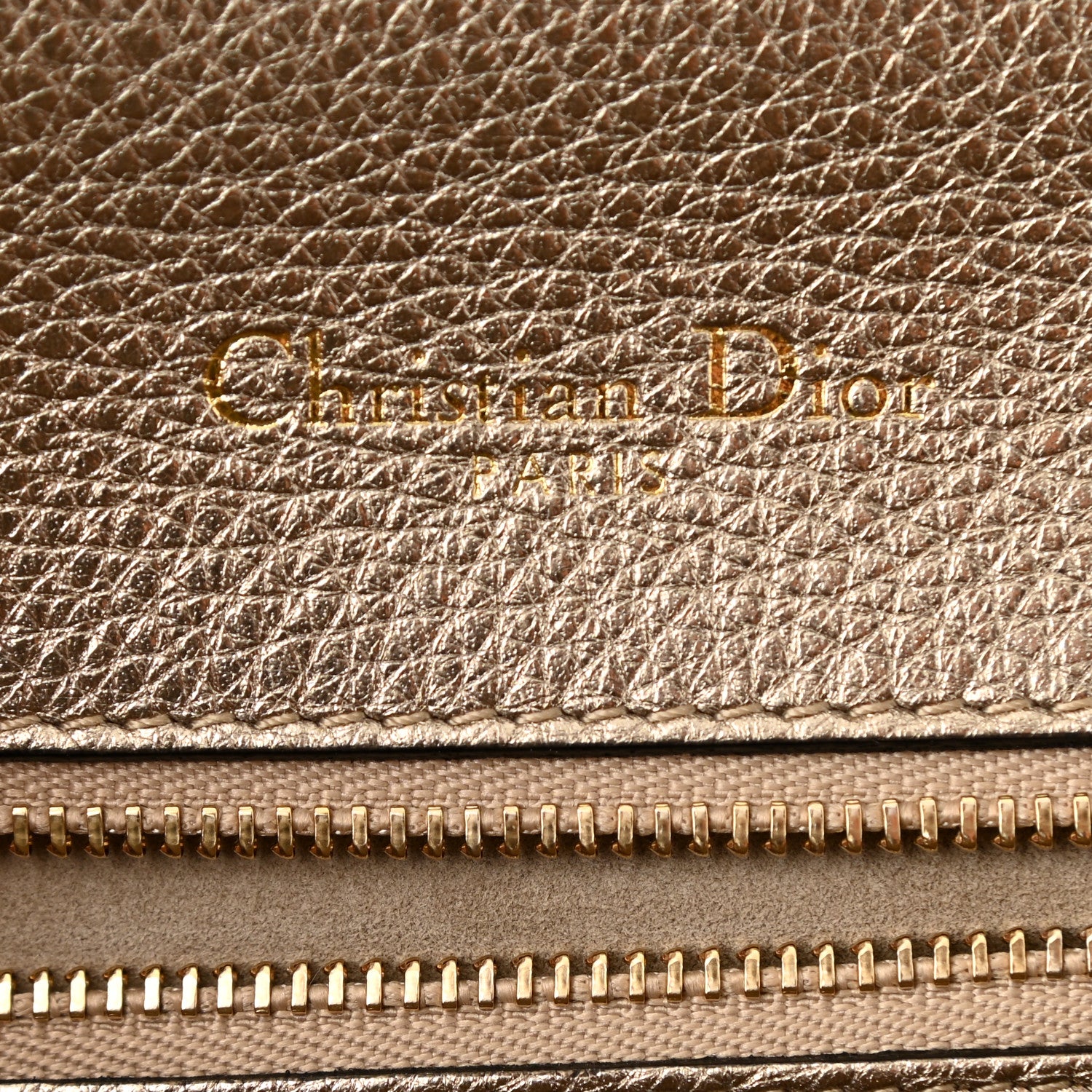 Christian Dior Metallic Grained Calfskin Medium Diorama Flap Bag Pale Gold 6 of 8