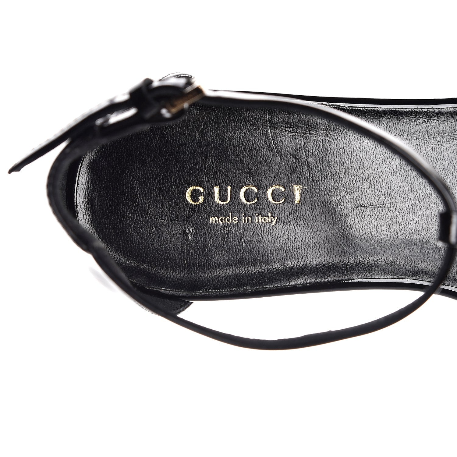 Gucci Patent GG T Strap Sandals 35 Black 7 of 9