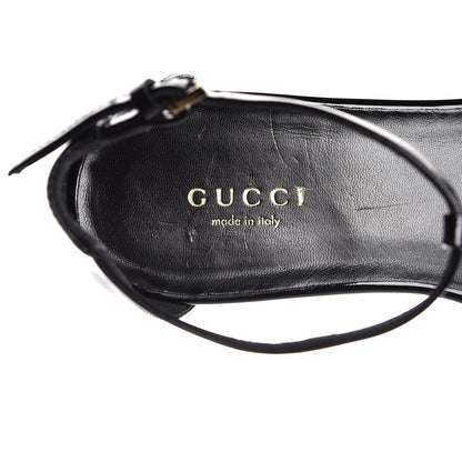 Gucci Patent GG T Strap Sandals 35 Black 7 of 9