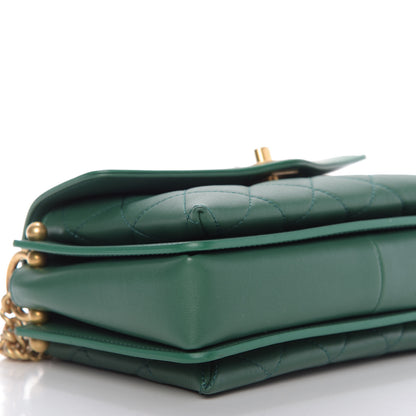 Chanel Calfskin Quilted Envelope Flap Green 6 of 9