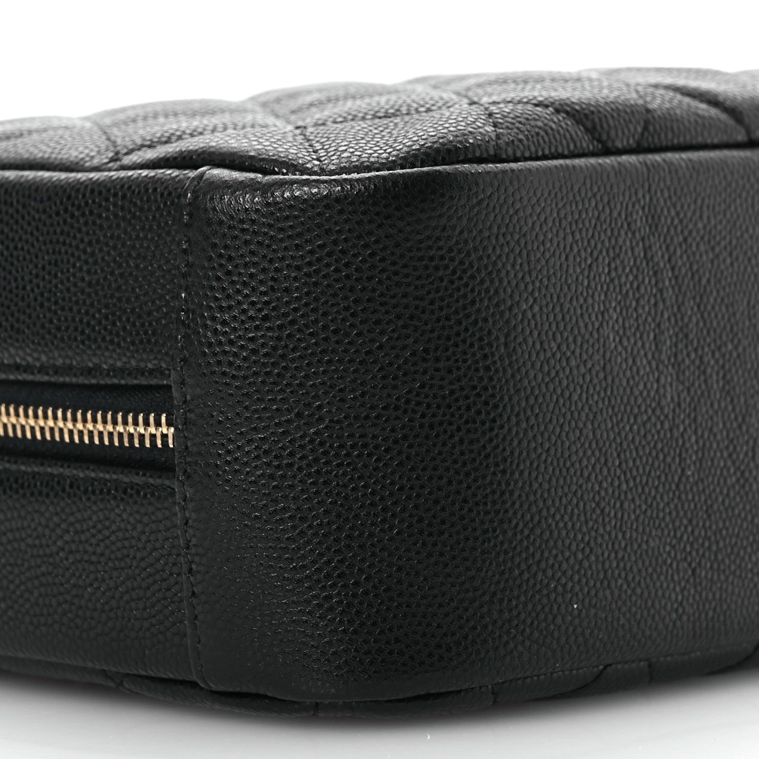 Chanel Caviar Quilted Medium Curvy Pouch Cosmetic Case Black 10 of 11