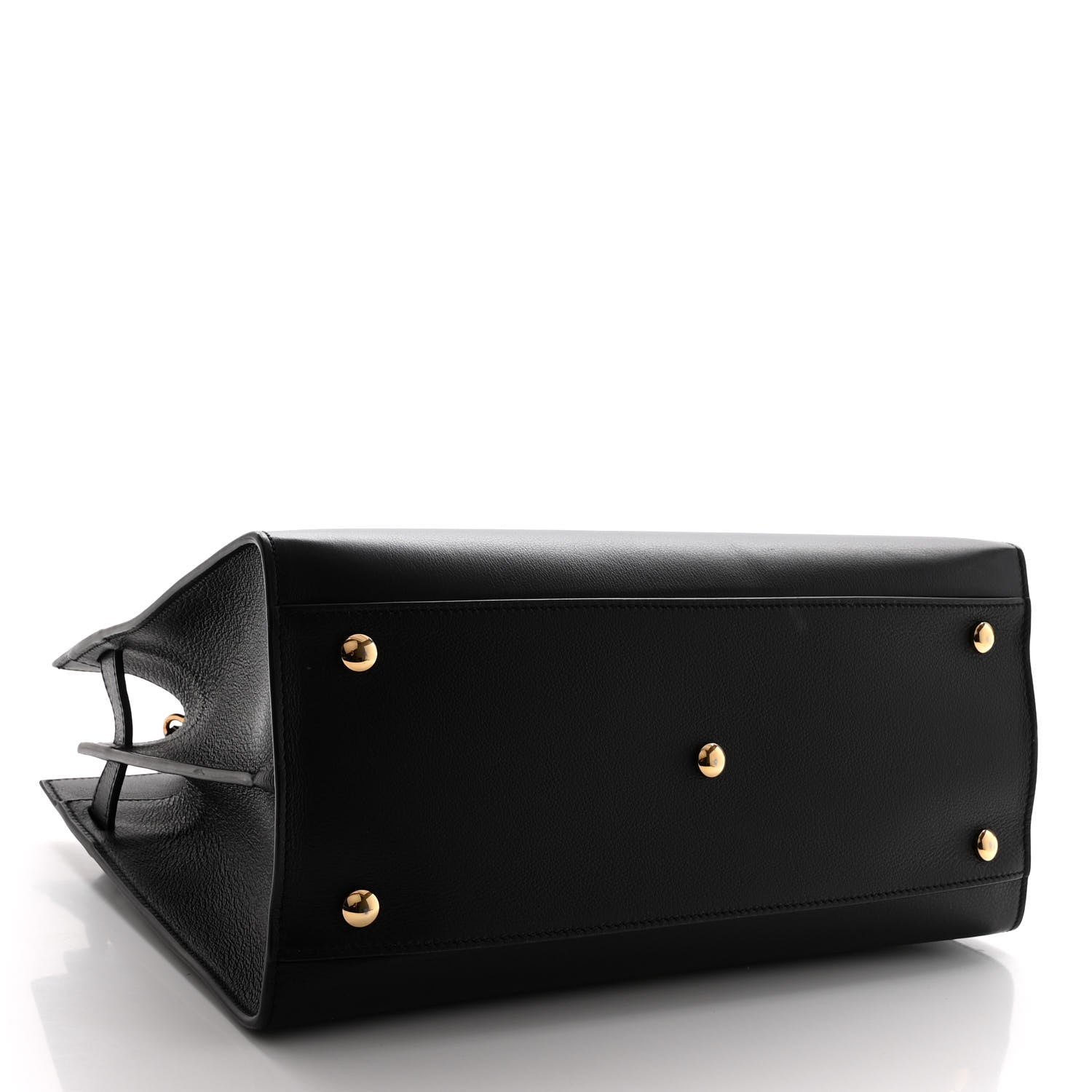Versace Grained Calfskin Large Virtus Top Handle Shoulder Bag Black 4 of 9
