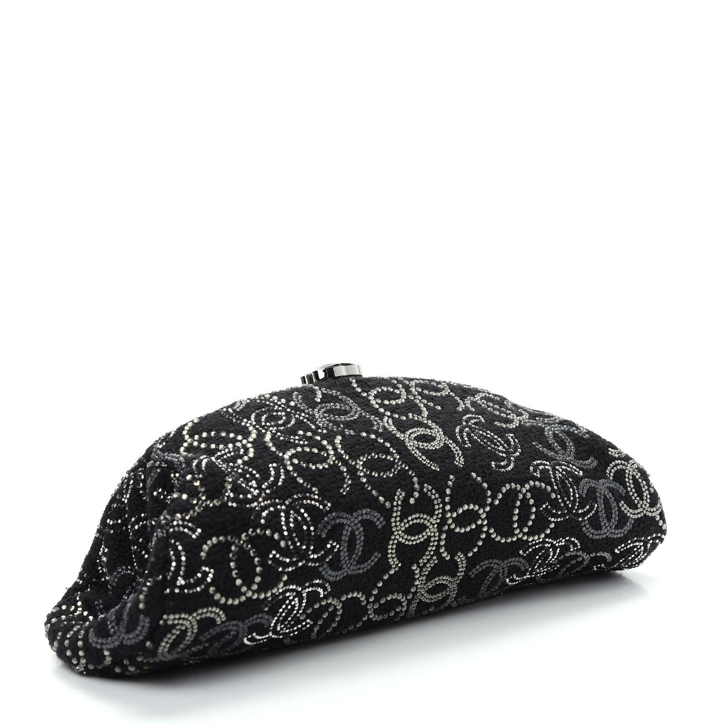 Tweed Strass Pudong Clutch Black
