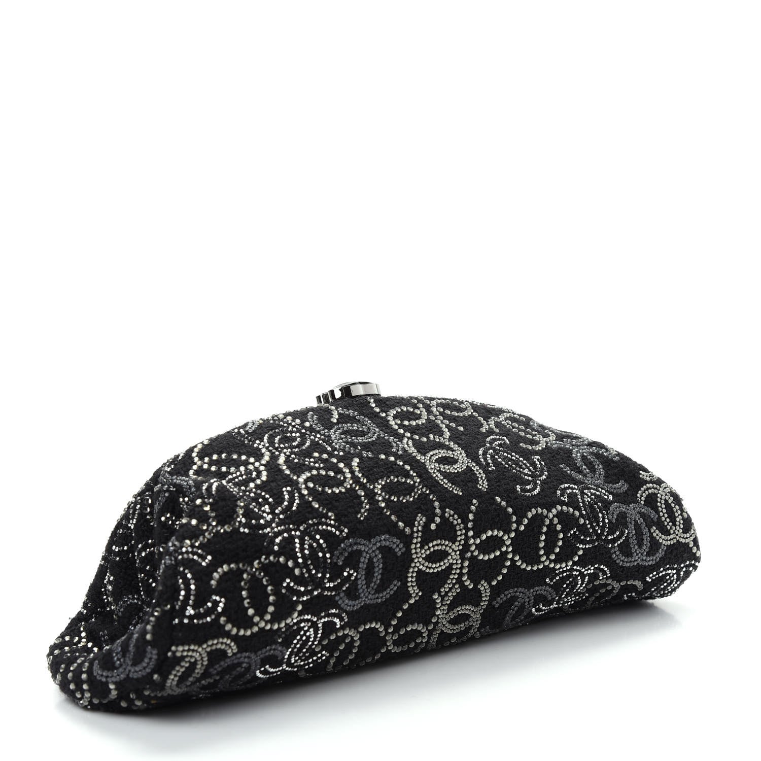 Chanel Tweed Strass Pudong Clutch Black 3 of 10