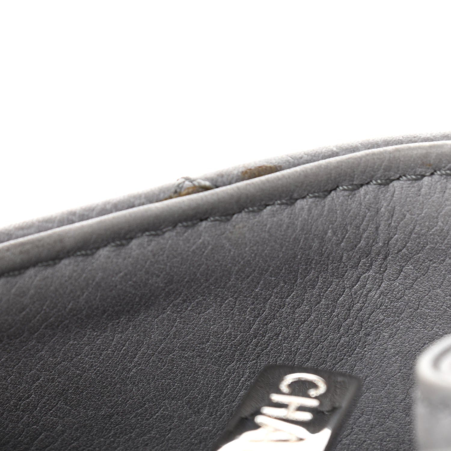 Chanel Caviar Quilted Grand Shopping Tote GST Light Grey 10 of 12