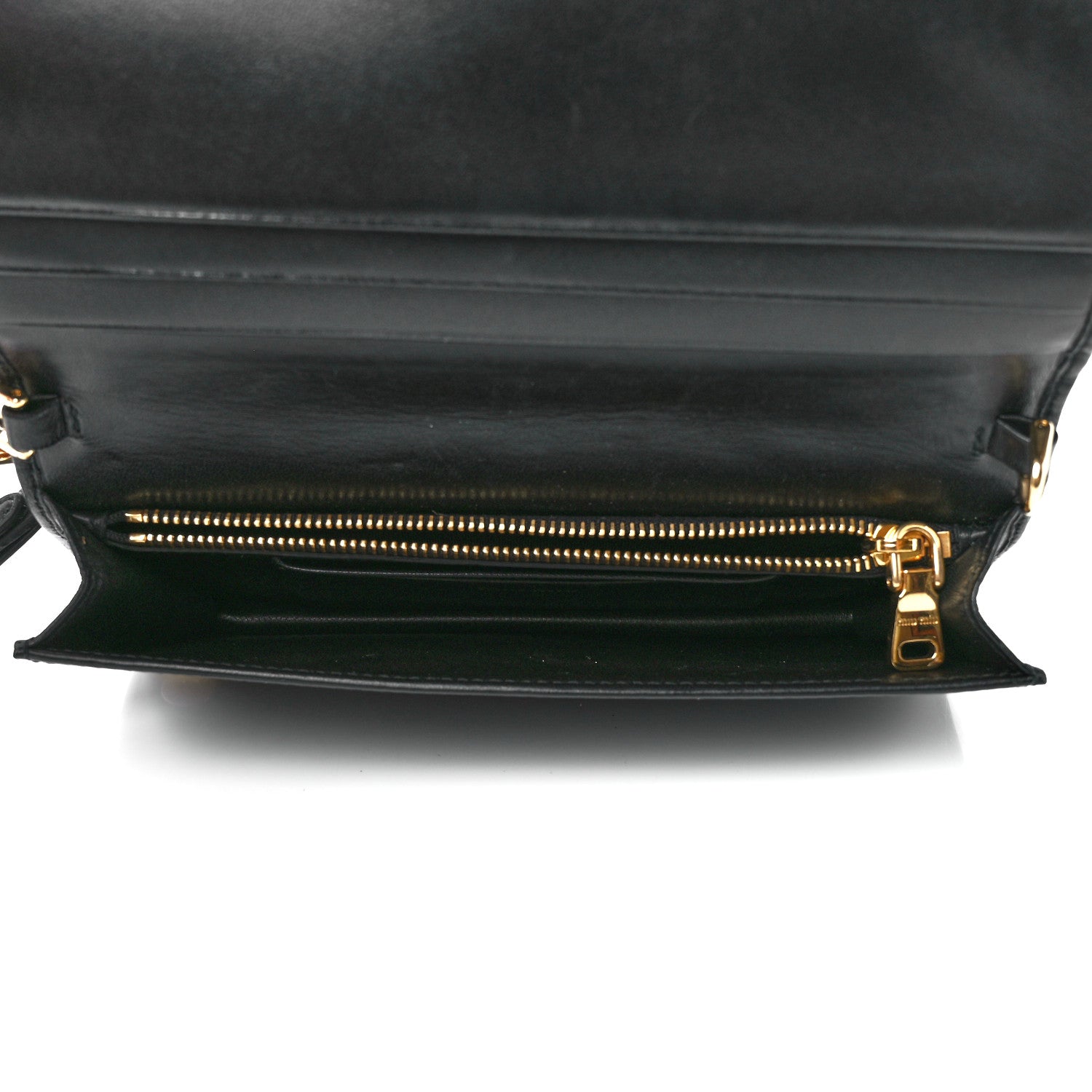 Miu Miu Nappa Matelasse Wallet On Chain Black 5 of 12