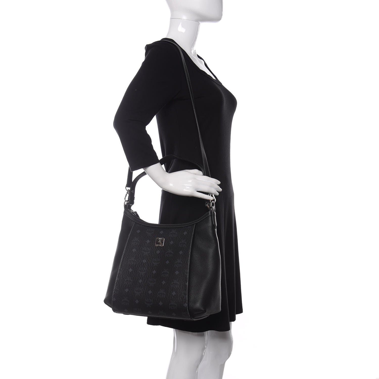 MCM Visetos Medium Luisa Hobo Black 2 of 8