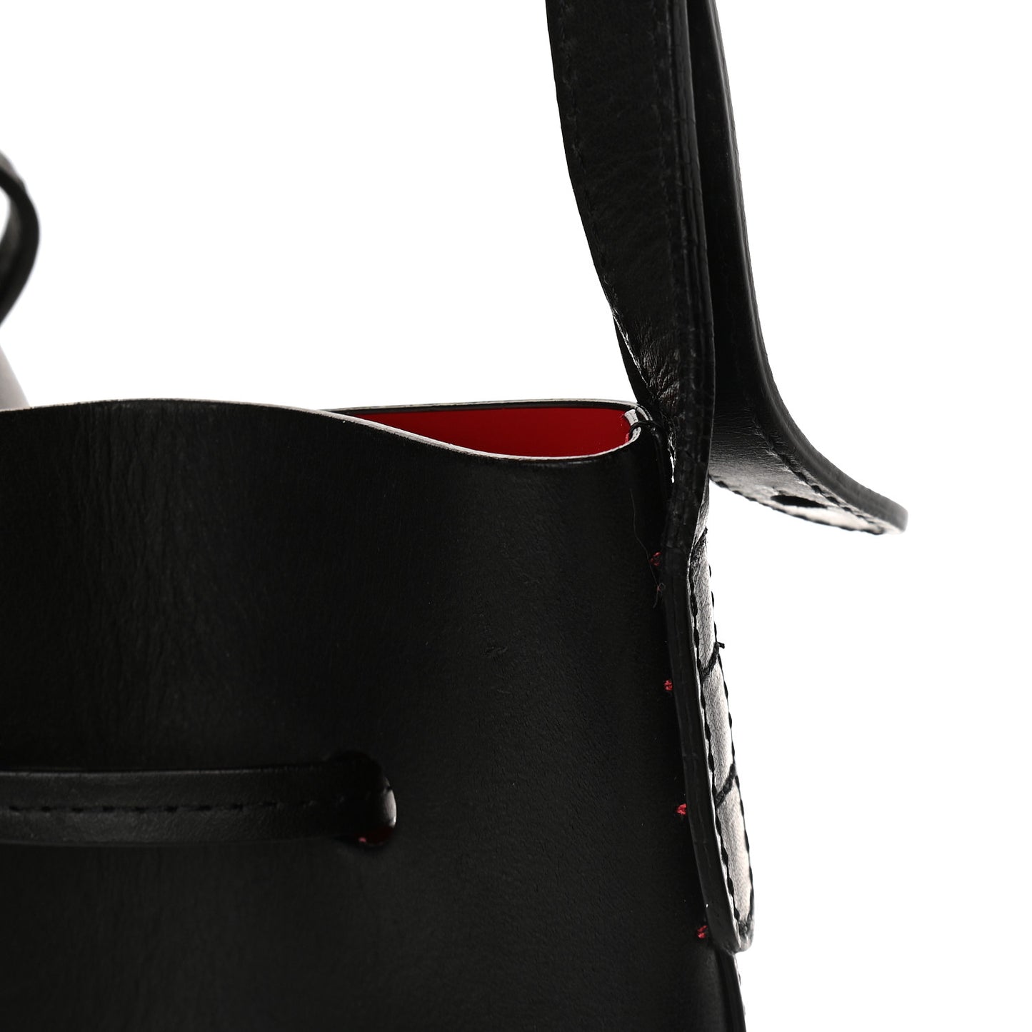 Vegetable Tanned Calfskin Bucket Bag Black Flamma