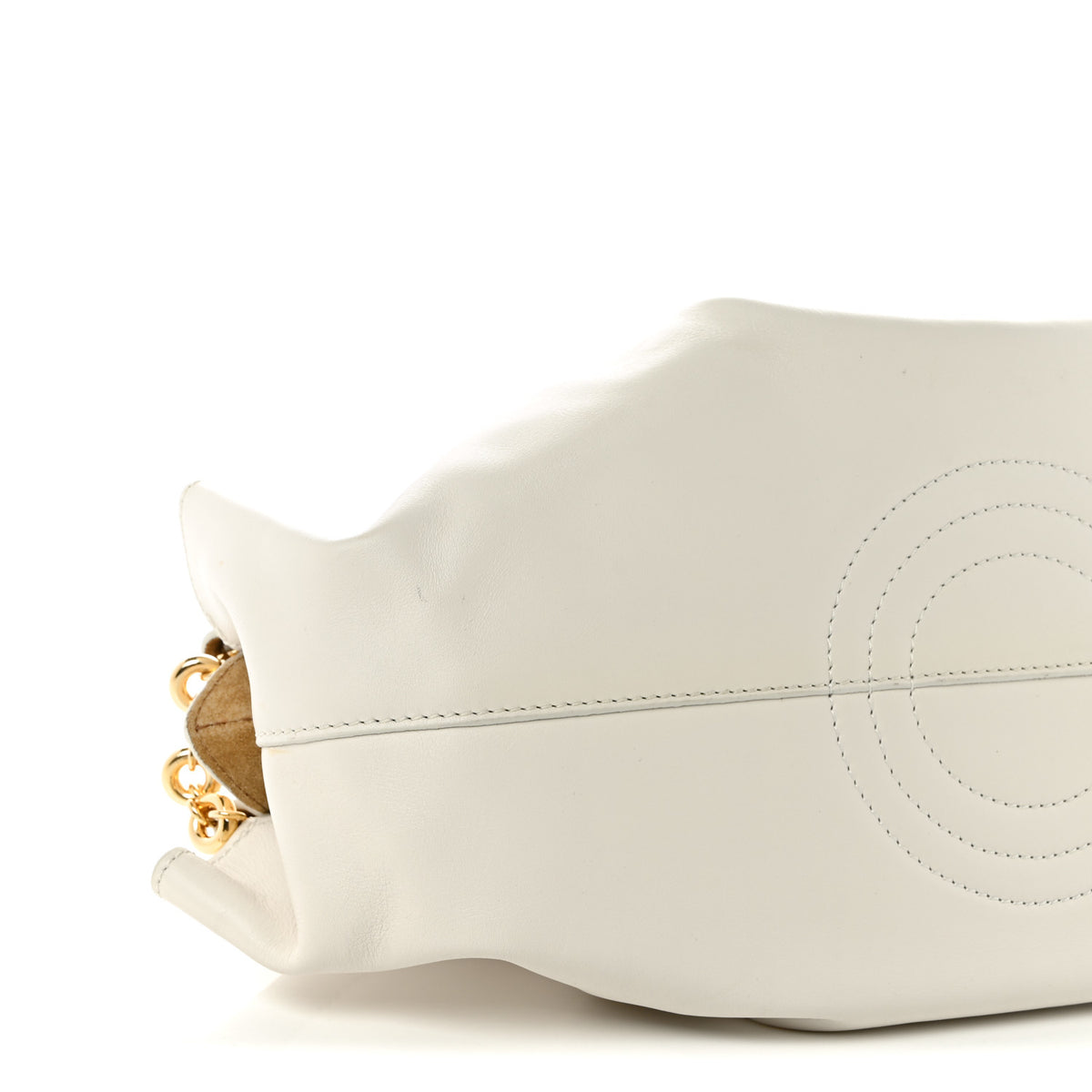 Shiny Nappa Calfskin Small Paseo Bag With Chain Soft White