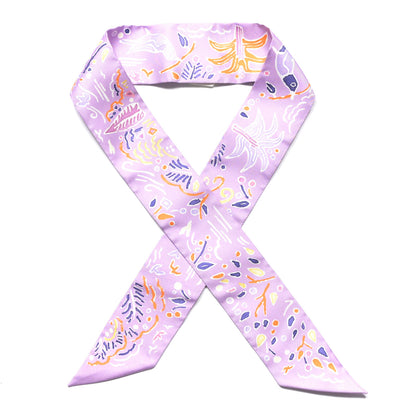 Hermes Silk Isola Di Primavera Twilly Lilas Orange Jaune Lilas Orange Jaune 1 of 4