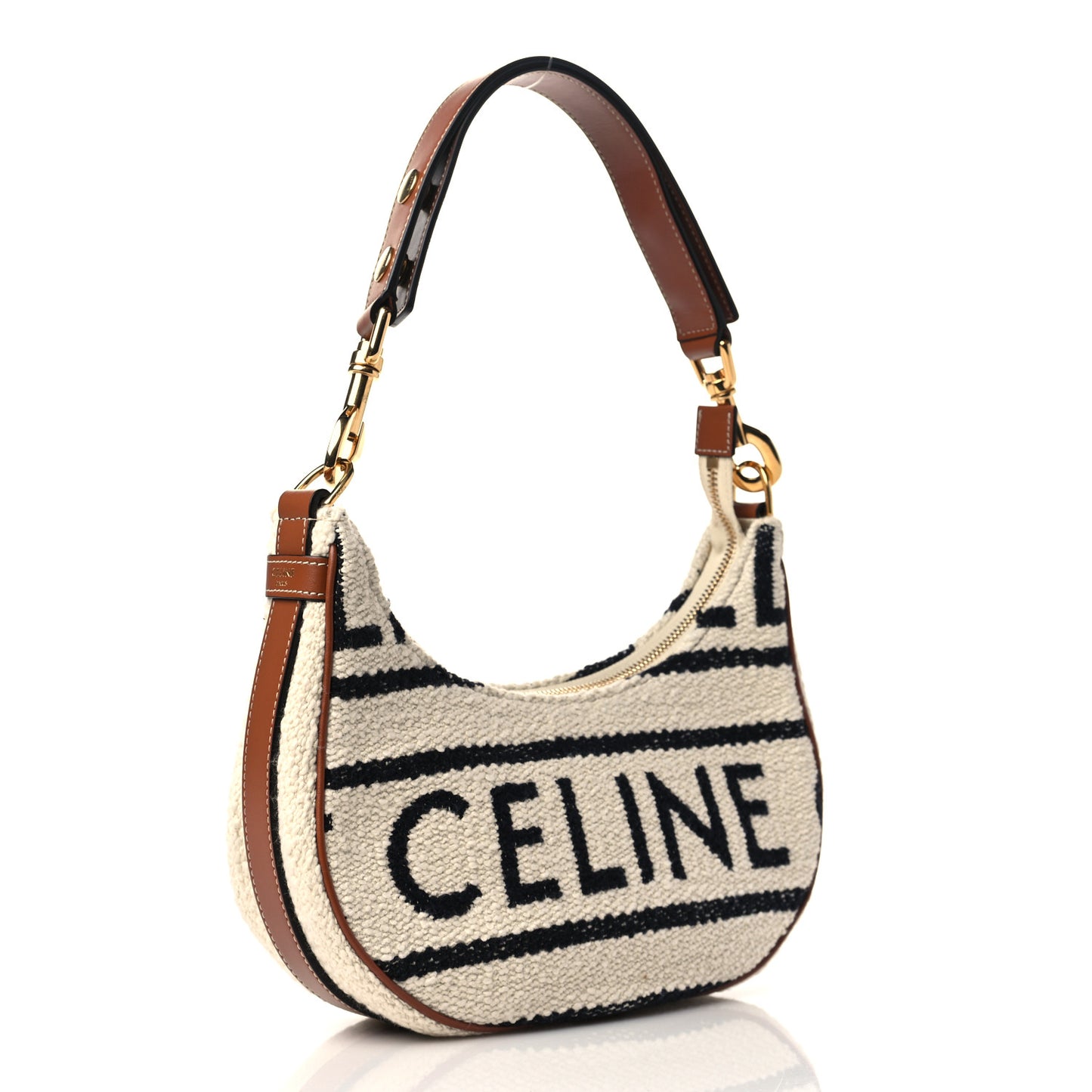 Textile Medium Ava Shoulder Bag White Black