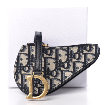 Christian Dior Oblique Saddle Coin Purse Blue 8 of 8