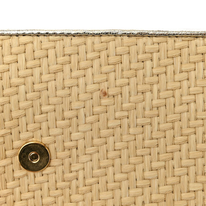 Miu Miu Raffia Madras Crystal Embellished Lady Shoulder Bag Naturale Pirite 11 of 11