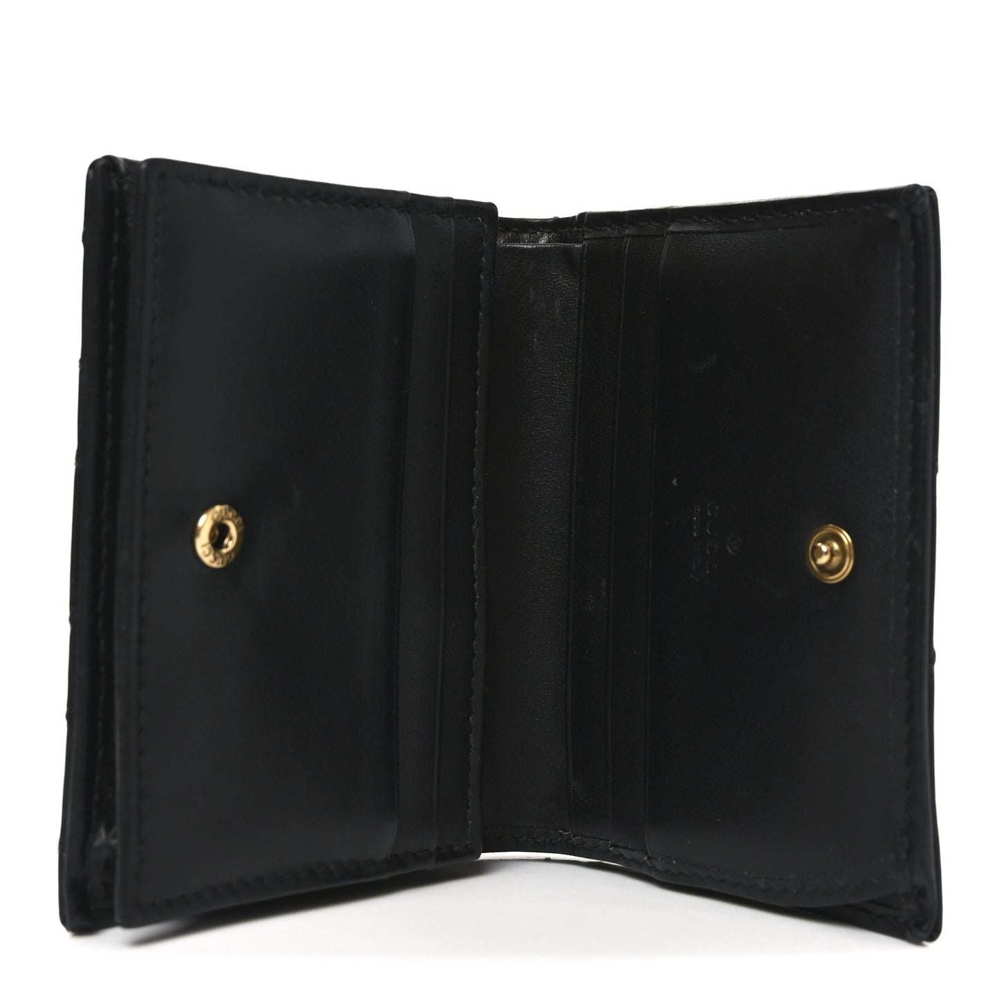 Calfskin Matelasse GG Marmont Card Case Wallet Black