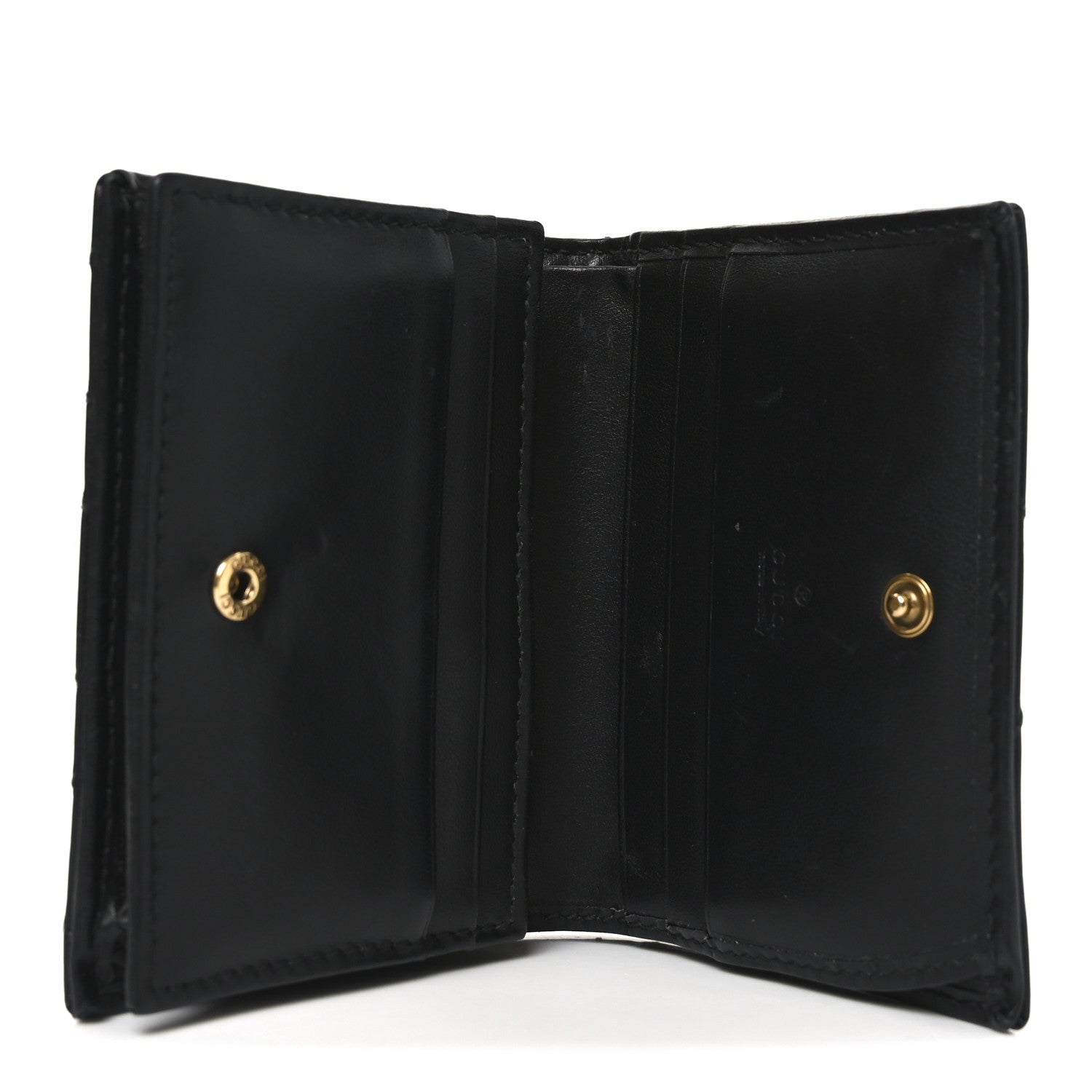 Gucci Calfskin Matelasse GG Marmont Card Case Wallet Black 5 of 8