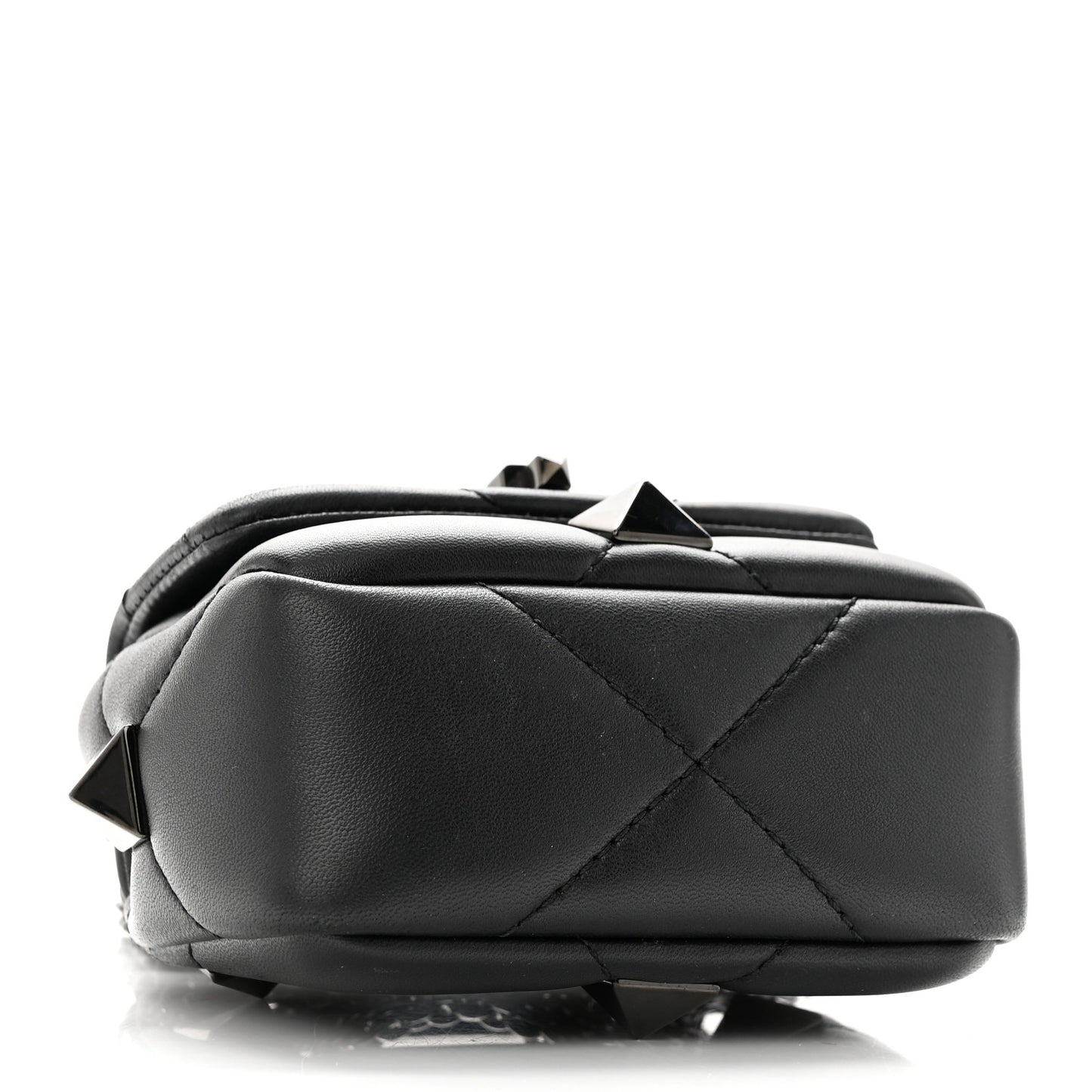 Nappa Monochrome Mini Roman Stud The Shoulder Bag Black