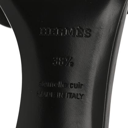 Hermes Calfskin Joy 70 Sandals 38.5 Black 7 of 10