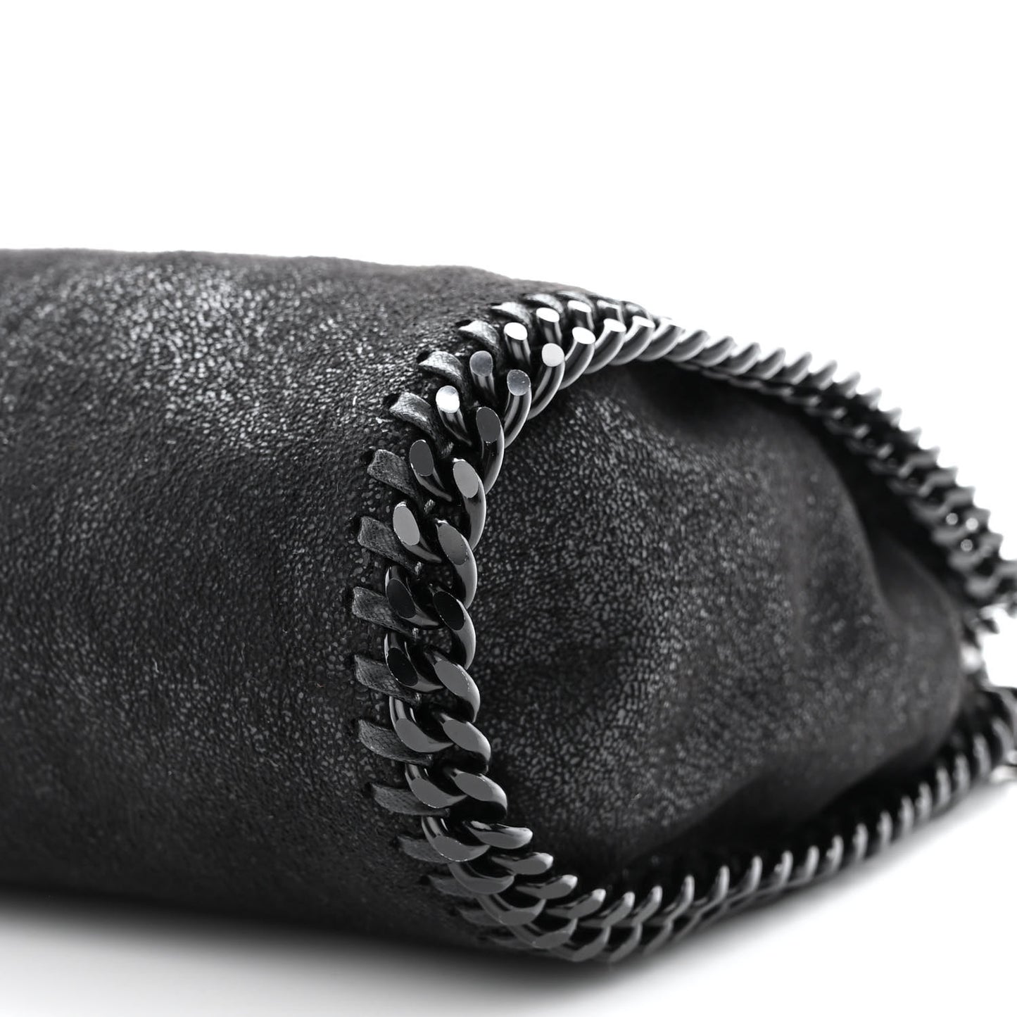 Shaggy Deer Mini Falabella Fold Over Tote Black