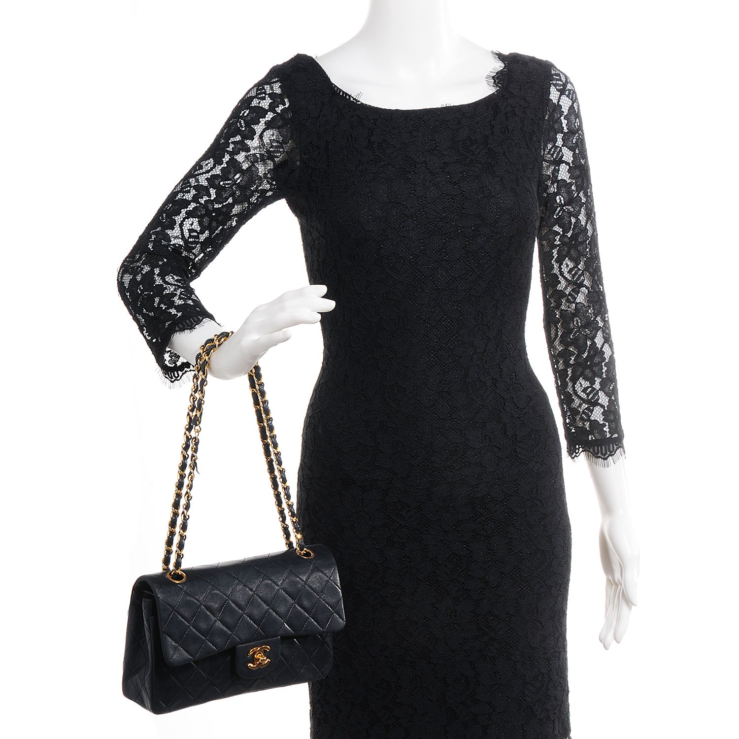 Chanel Lambskin Small Double Flap Navy 2 of 8